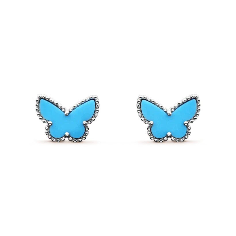 [Lucky Star]BUTTERFLY TURQUOISE EARRINGS SILVER