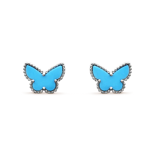 [Lucky Star]BUTTERFLY TURQUOISE EARRINGS SILVER