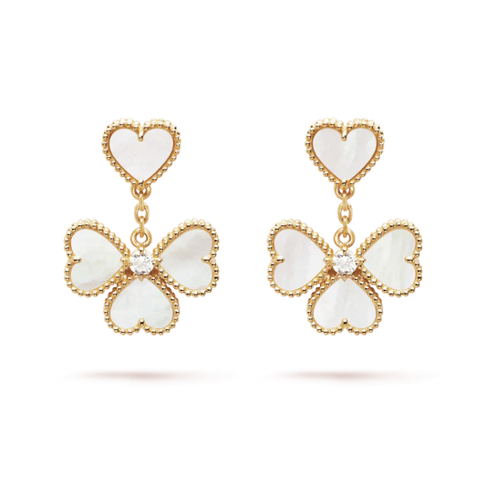[Lucky Star]CLOVER SWEET WHITE MOP EARRINGS