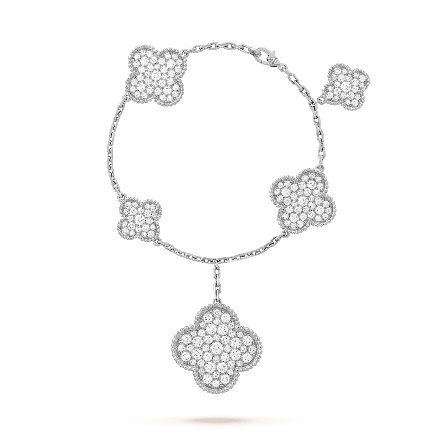 [Lucky Star]CLOVER 6 MOTIFS SILVER DIAMOND BRACELET