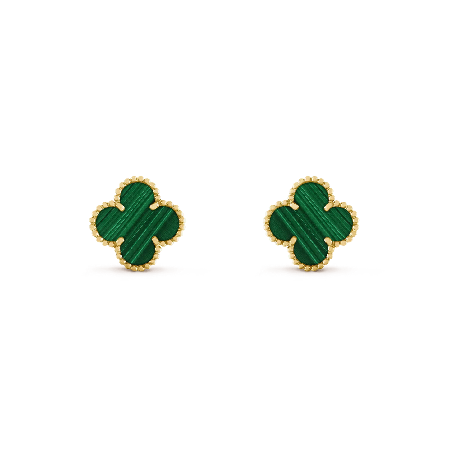 [Lucky Star]CLOVER MEDIUM 1 MOTIFS MALACHITE  EARRINGS