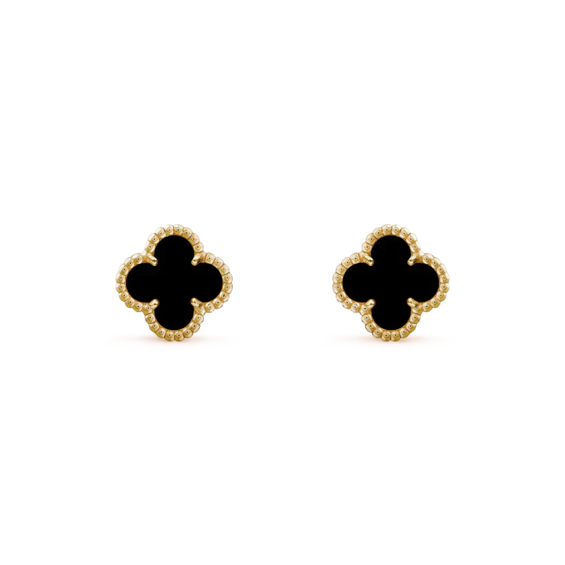 [Lucky Star]CLOVER MINI 9.5MM BLACK MOP EARRINGS