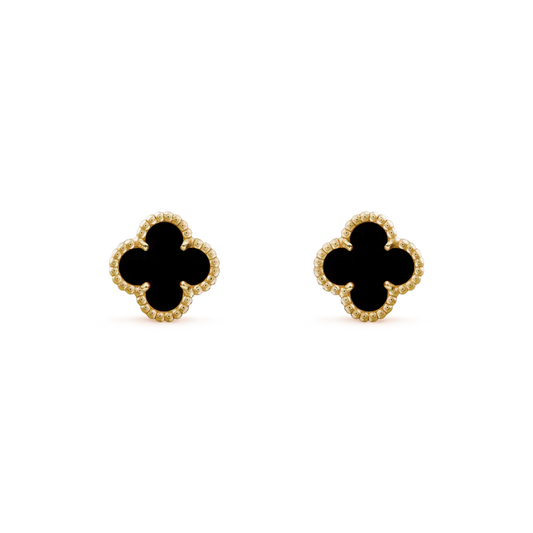 [Lucky Star]CLOVER MINI 9.5MM BLACK MOP EARRINGS