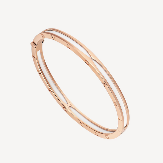 [Lucky Star]ZERO 1 PINK GOLD WITH WHITE CERAMIC BRACELET