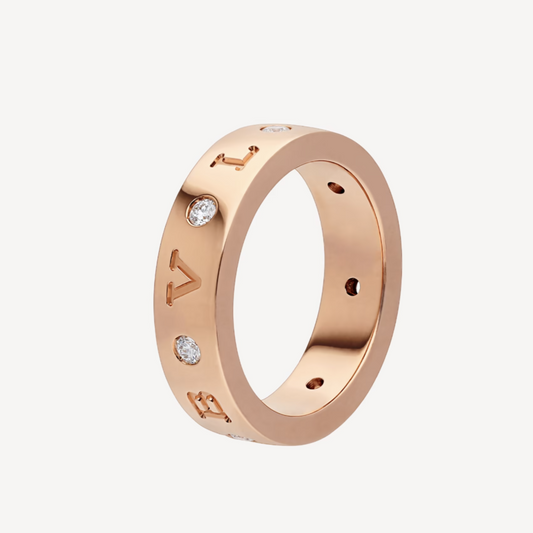 [Lucky Star]ZERO 1 ESSENTIAL PINK GOLD BAND WITH DIAMONDS RING