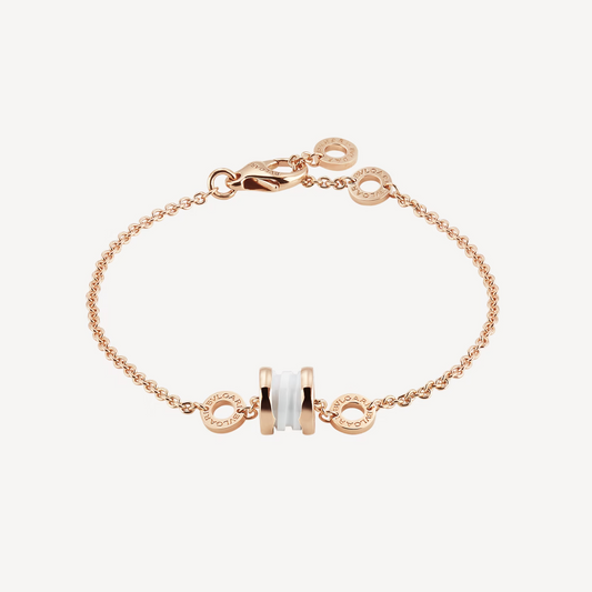 [Lucky Star]ZERO 1 SOFT PINK GOLD AND WHITE CERAMIC BRACELET
