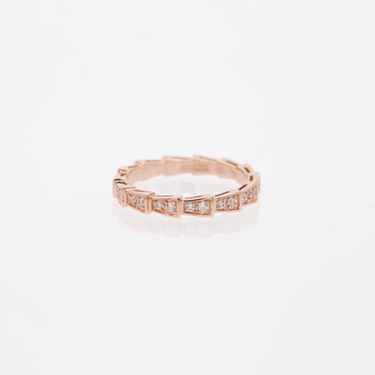 [Lucky Star]SERPENTI RING PINK GOLD DIAMOND PAVED 3MM
