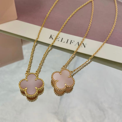 [Lucky Star]CLOVER 15MM PINK MOTHER-OF-PEARL NECKLACE