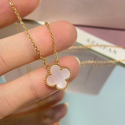 [Lucky Star]CLOVER 15MM PINK MOTHER-OF-PEARL NECKLACE