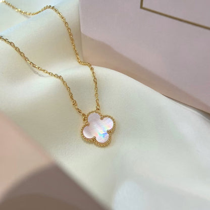 [Lucky Star]CLOVER 15MM PINK MOTHER-OF-PEARL NECKLACE
