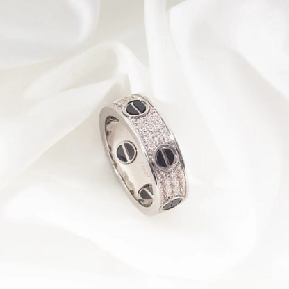 [Lucky Star]LOVE RING 5.5MM DIAMONDS PAVED CERAMIC