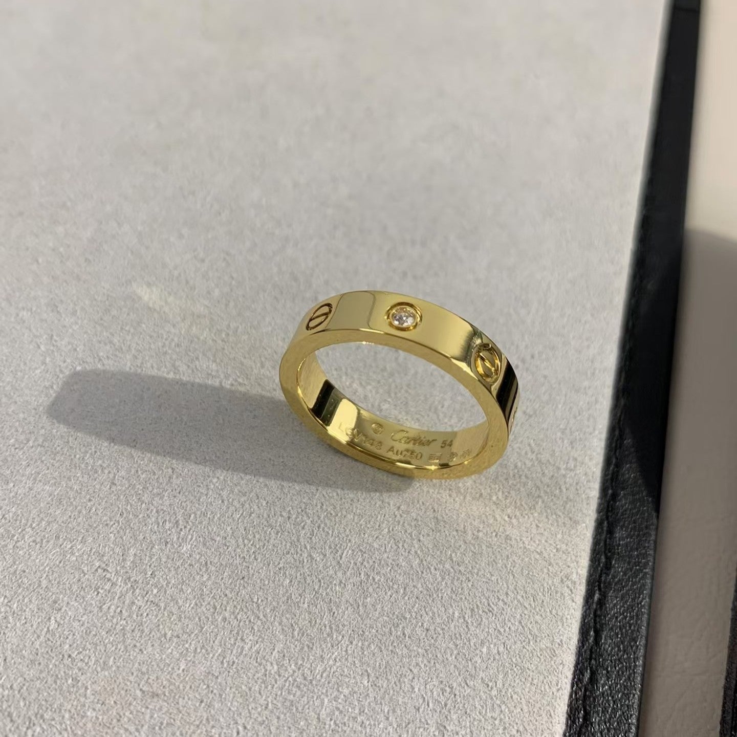 [Lucky Star]LOVE RING 4MM 1 DIAMOND GOLD