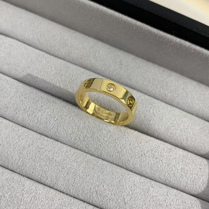 [Lucky Star]LOVE RING 4MM 1 DIAMOND GOLD