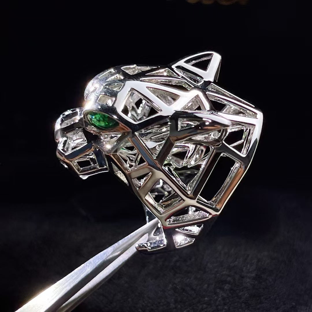 [Lucky Star]HOLLOW LEOPARD HEAD RING