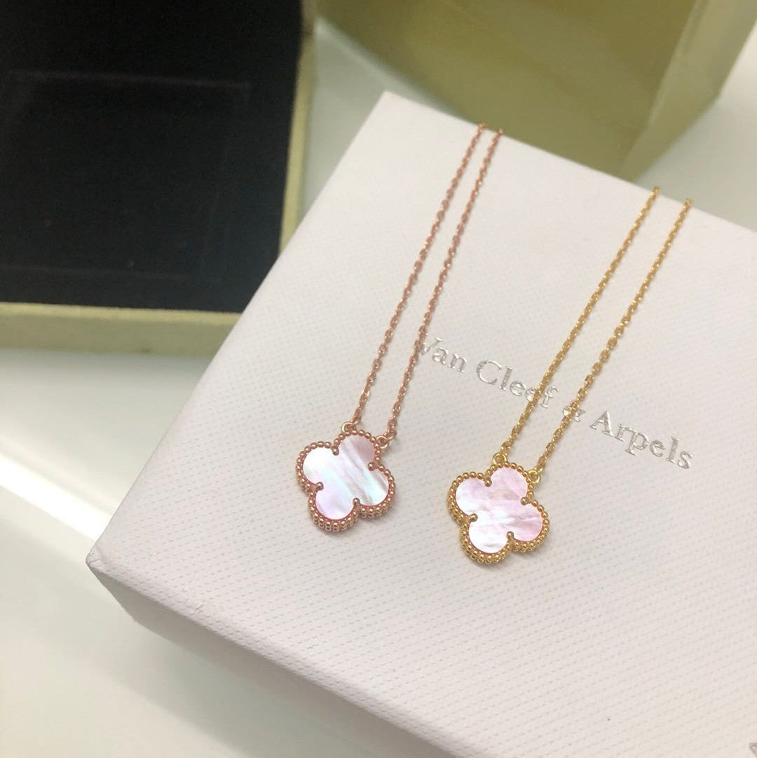 [Lucky Star]CLOVER 15MM PINK MOTHER-OF-PEARL NECKLACE