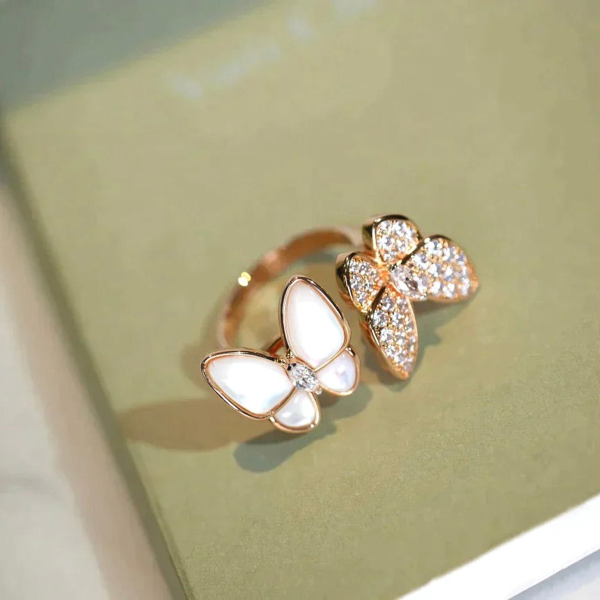 [Lucky Star]TWIN BUTTERFLY DIAMOND MOP RING