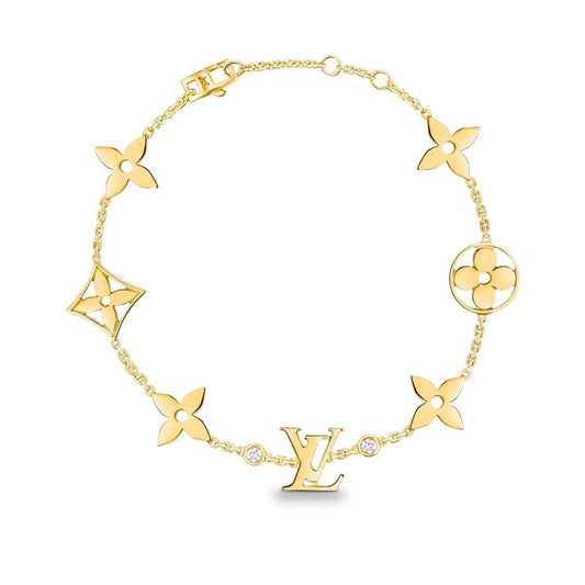 [Lucky Star]STAR AND SUN 7 MOTIFS GOLD BRACELET