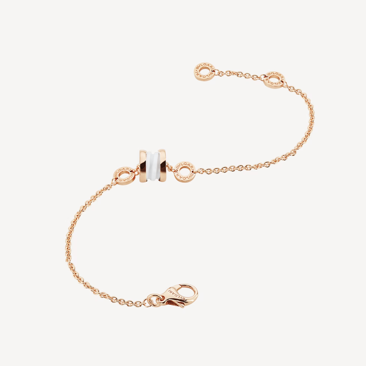 [Lucky Star]ZERO 1 SOFT PINK GOLD AND WHITE CERAMIC BRACELET