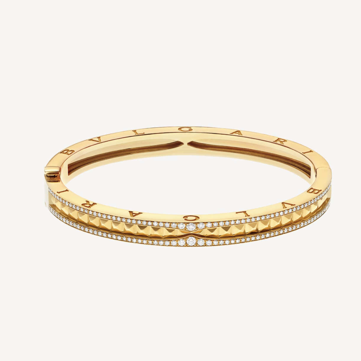 [Lucky Star]ZERO 1 SPIRAL AND PAVED DIAMOND GOLD BRACELET