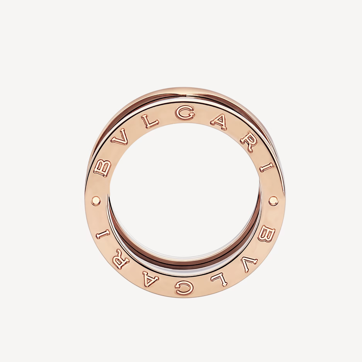 [Lucky Star]ZERO 1 FOUR-BAND LOOPS AND BLACK CERAMIC SPIRAL PINK GOLD RING