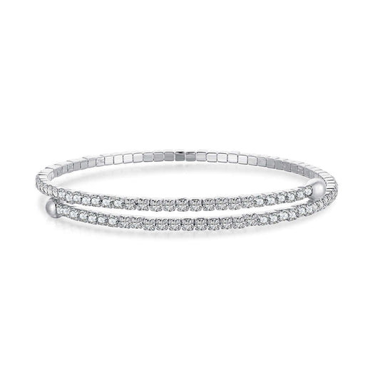 [Lucky Star]Row of Diamonds Round Fashion Bracelet