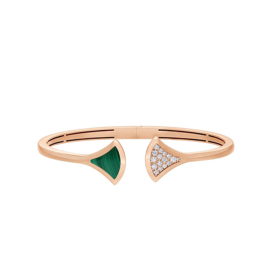 [Lucky Star]DREAM BRACELET OPEN MALACHITE PINK GOLD