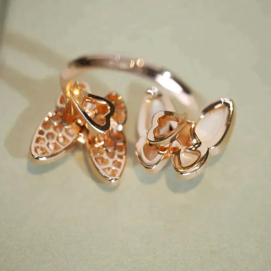 [Lucky Star]TWIN BUTTERFLY DIAMOND MOP RING