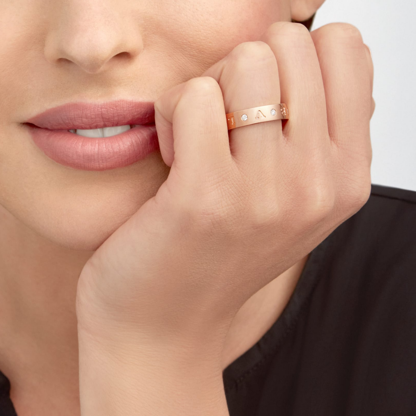 [Lucky Star]ZERO 1 ESSENTIAL PINK GOLD BAND WITH DIAMONDS RING