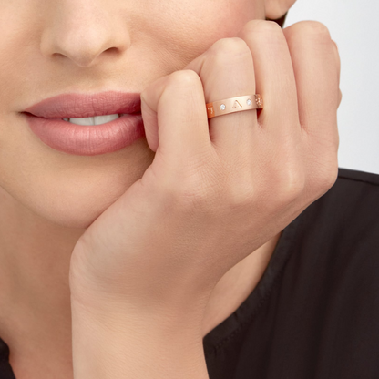 [Lucky Star]ZERO 1 ESSENTIAL PINK GOLD BAND WITH DIAMONDS RING
