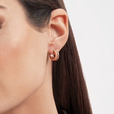 [Lucky Star]ZERO 1 ROCK GOLD EARRINGS WITH STUDDED SPIRAL AND PAVED DIAMONDS