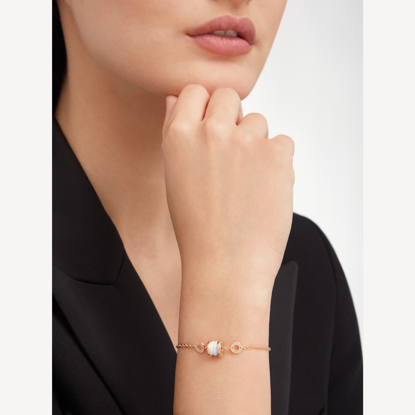 [Lucky Star]ZERO 1 SOFT PINK GOLD AND WHITE CERAMIC BRACELET