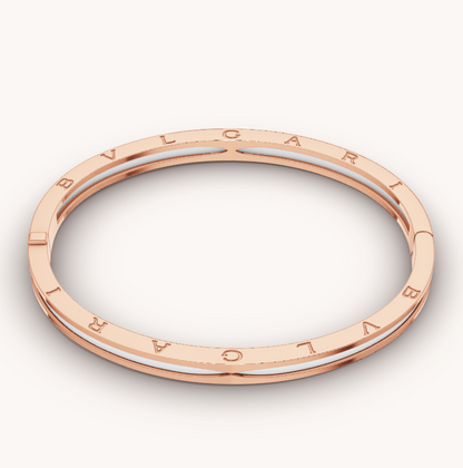[Lucky Star]ZERO 1 PINK GOLD WITH WHITE CERAMIC BRACELET