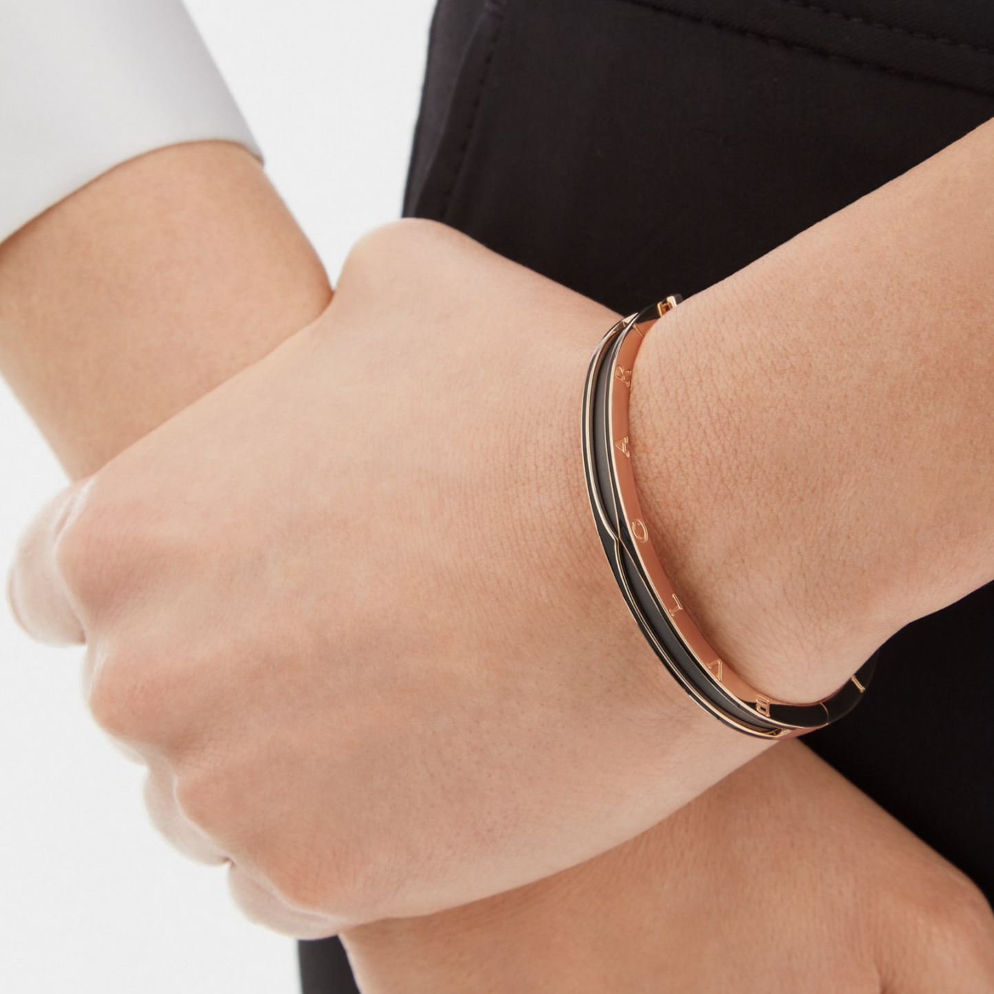 [Lucky Star]ZERO 1 PINK GOLD WITH MATTE BLACK CERAMIC BRACELET