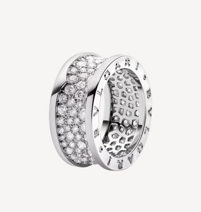 [Lucky Star]ZERO 1 WITH PAVED DIAMONDS ON THE SPIRAL RING