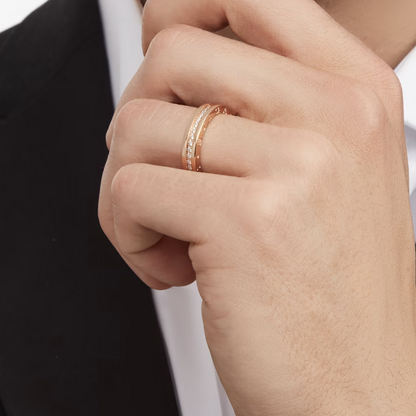 [Lucky Star]ZERO 1 ONE-BAND PAVED DIAMONDS ON THE SPIRAL RING