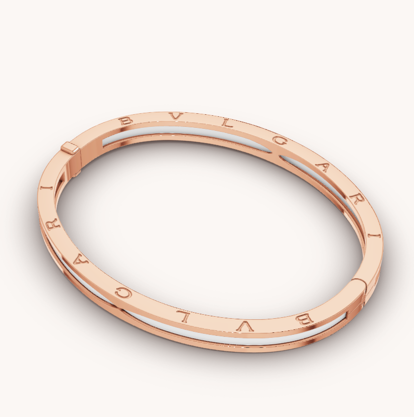 [Lucky Star]ZERO 1 PINK GOLD WITH WHITE CERAMIC BRACELET