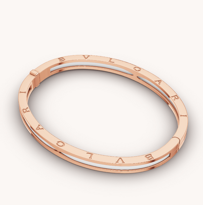 [Lucky Star]ZERO 1 PINK GOLD WITH WHITE CERAMIC BRACELET