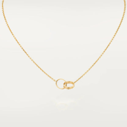 [Lucky Star]LOVE NECKLACE DOUBLE RING GOLD
