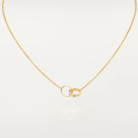 [Lucky Star]LOVE NECKLACE DOUBLE RING GOLD