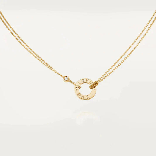 [Lucky Star]LOVE NECKLACE 16MM 2 DIAMONDS