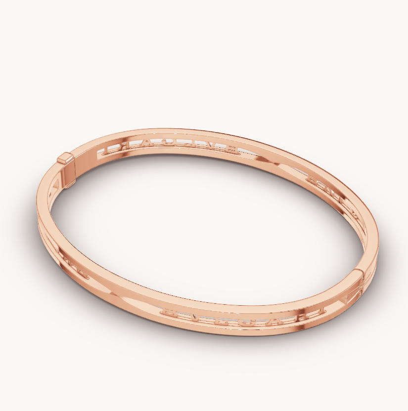 [Lucky Star]ZERO 1 SPIRAL LOGO PINK GOLD BRACELET