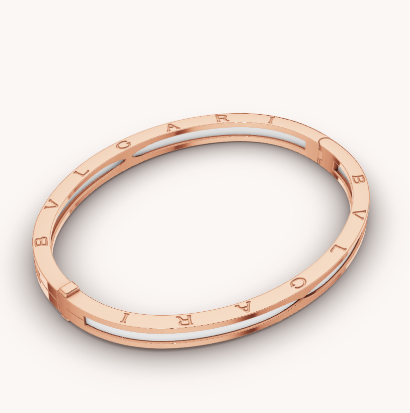 [Lucky Star]ZERO 1 PINK GOLD WITH WHITE CERAMIC BRACELET