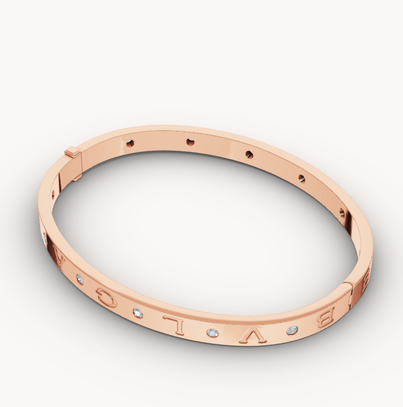 [Lucky Star]ZERO 1 PINK GOLD 12 DIAMONDS BRACELET