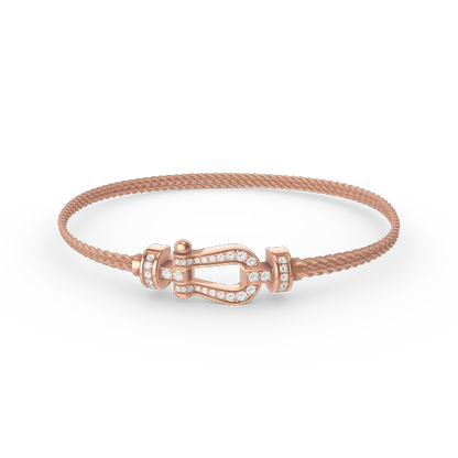 [Lucky Star]FORCE SMALL HORSESHOE  DIAMOND CHAIN ROPE BRACELET