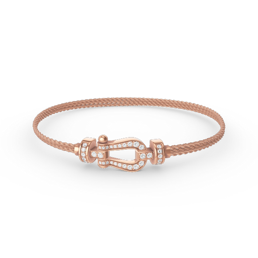 [Lucky Star]FORCE SMALL HORSESHOE  DIAMOND CHAIN ROPE BRACELET
