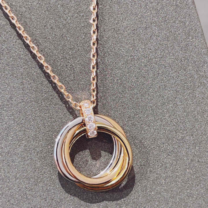 [Lucky Star]TRINITY NECKLACE GOLD  DIAMONDS