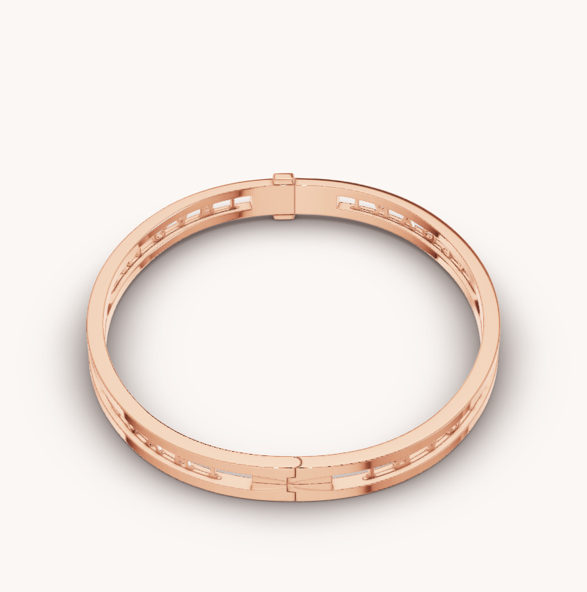 [Lucky Star]ZERO 1 SPIRAL LOGO PINK GOLD BRACELET