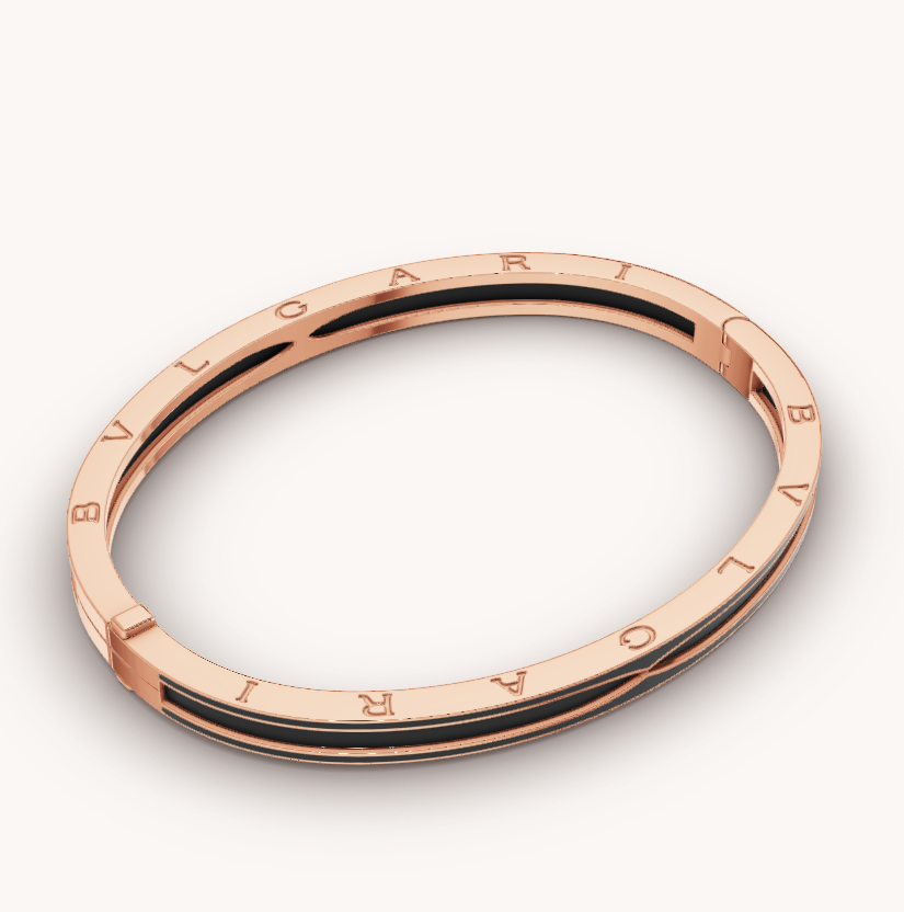 [Lucky Star]ZERO 1 PINK GOLD WITH MATTE BLACK CERAMIC BRACELET