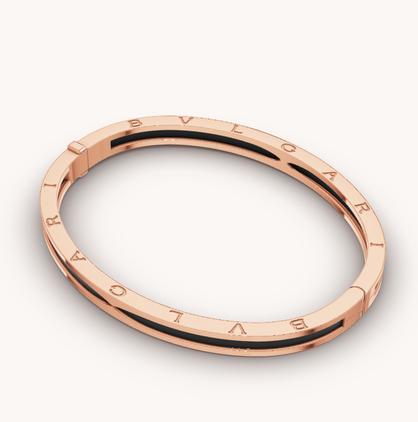 [Lucky Star]ZERO 1 PINK GOLD WITH BLACK CERAMIC BRACELET