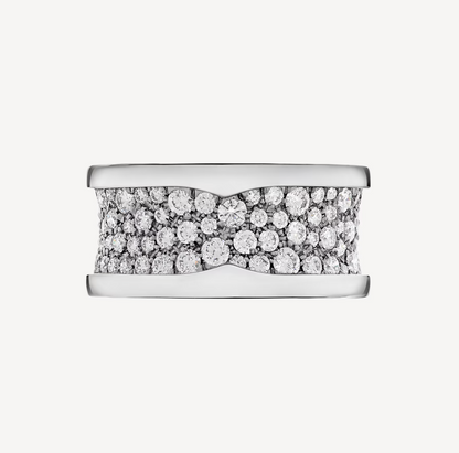 [Lucky Star]ZERO 1 WITH PAVED DIAMONDS ON THE SPIRAL RING